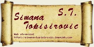 Simana Topisirović vizit kartica